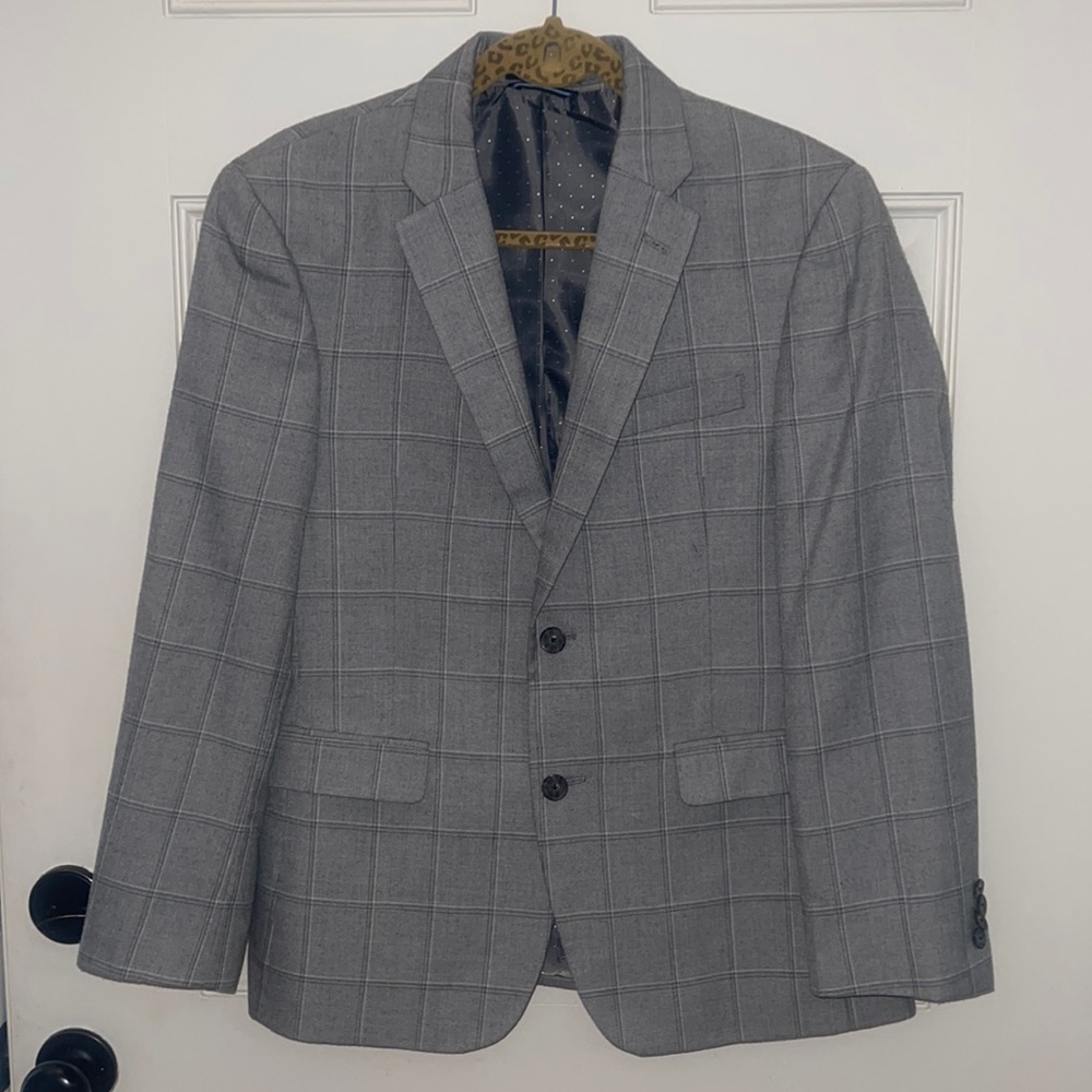 Tommy Hilfiger Gray Windowpane Blazer
